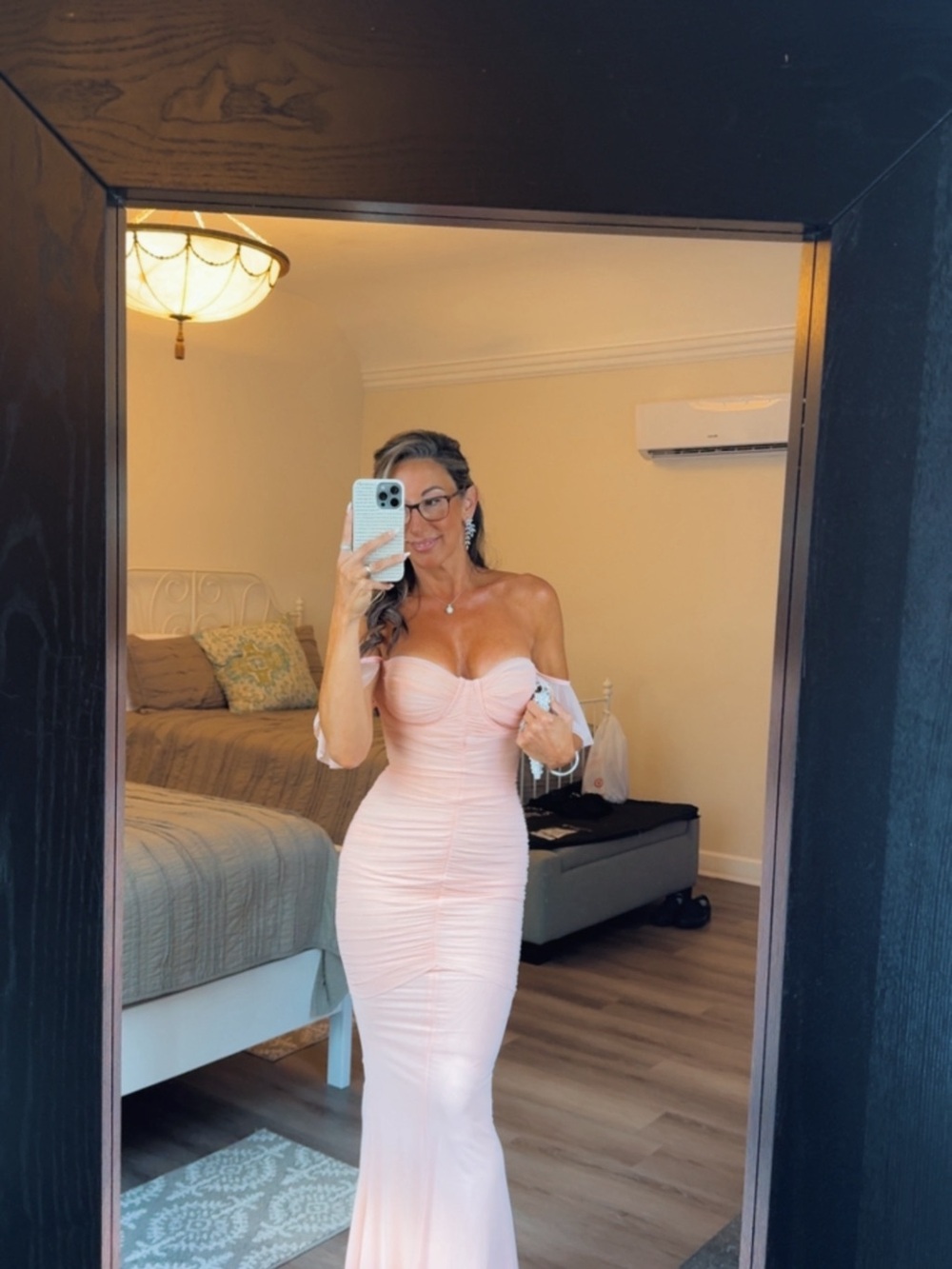House of CB Antonette Peach dress gown XS plus extra cup D - Picture 3 of 8